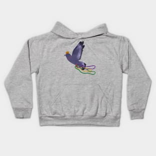 Paper Craft Mardi Gras Pigeon Kids Hoodie